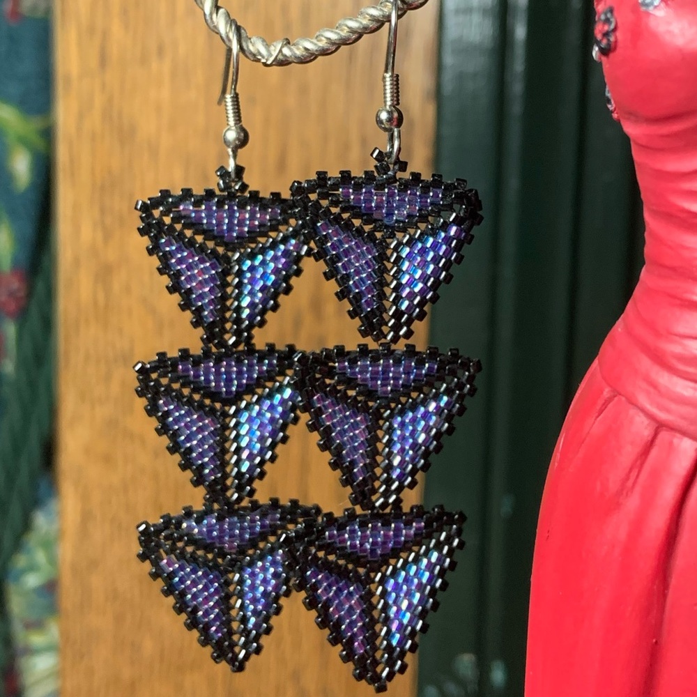 Handmade Glass Seed Bead Earrings